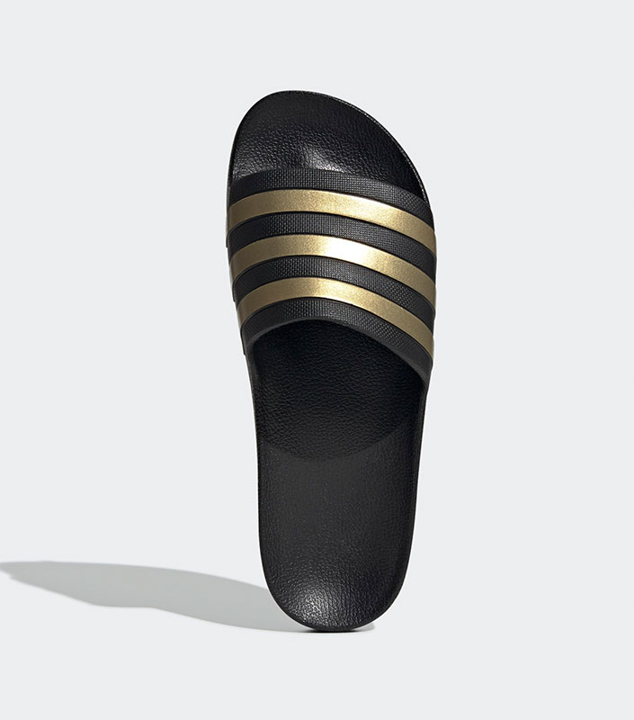 adidas adilette slides black gold